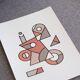 Illustration - Affiche A3 abstraite géométrique graphique colorée numérotée #004