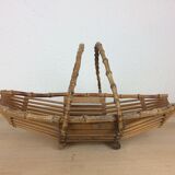 Vintage wicker and rattan fruit basket
