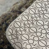 Pouf Togo vintage velours liberty fleurs marron Ligne Roset (rare)