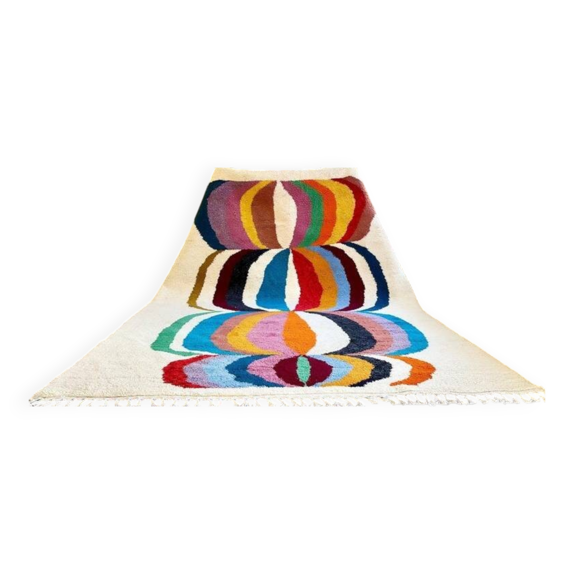 Beni Ourain Rug, Moroccan Abstract Wool Carpet 150/250cm