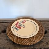 Set of 7 presentation plates in wicker rattan cannage