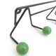 Coat rack zig-zag hooks balls green wood