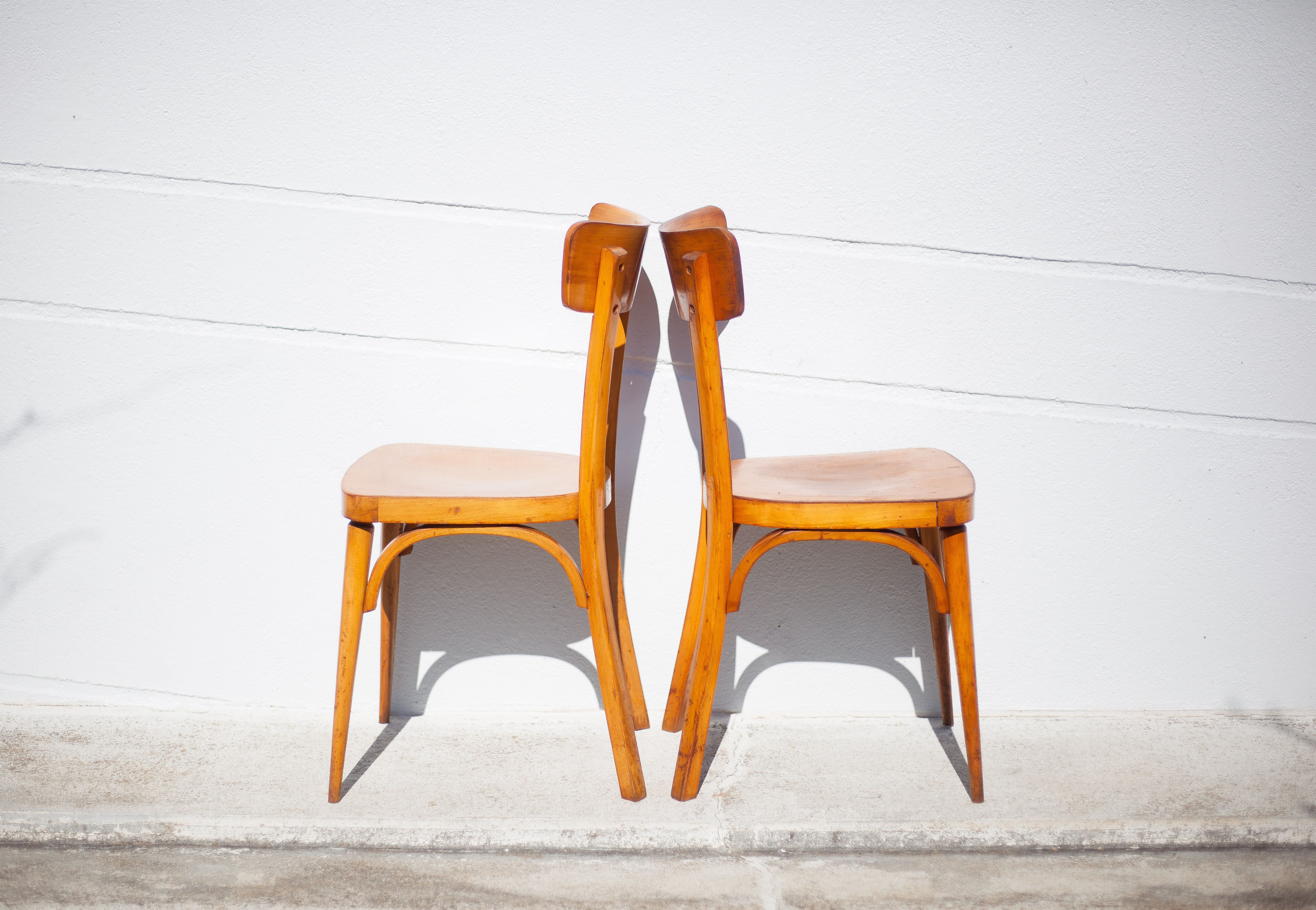 Pair of vintage wooden chairs
