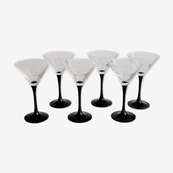 Suite of 6 cocktail glasses