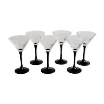 Suite of 6 cocktail glasses