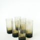 Set of 6 octagonal Long Drink glasses, smoked glass, design, 1970 - 15