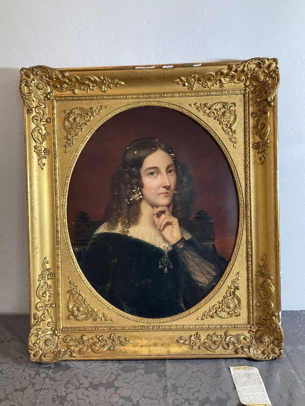 Period portrait signed Raymond Auguste Quinsac Monvoisin 1794-1870