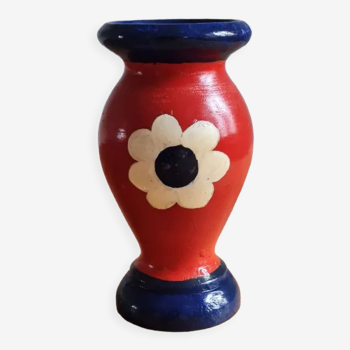 Hand-painted wooden candle holder 1950