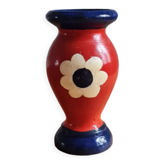 Hand-painted wooden candle holder 1950