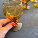 Amber bubble foot glasses