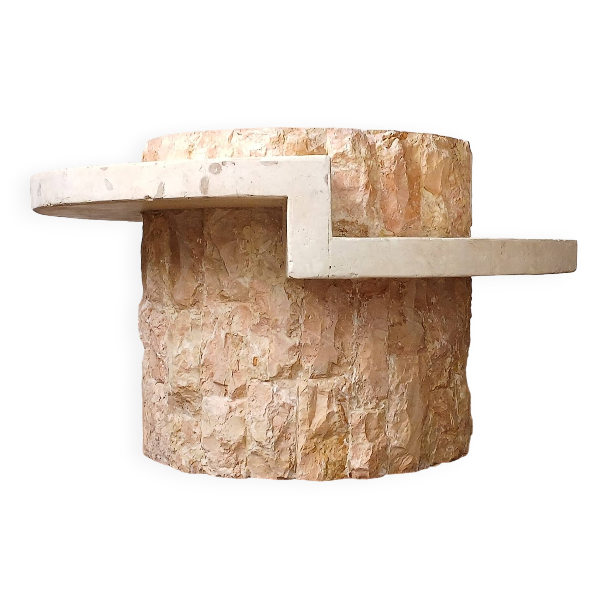 Magnussen Ponte, 1980 brutalist fossil stone coffee table