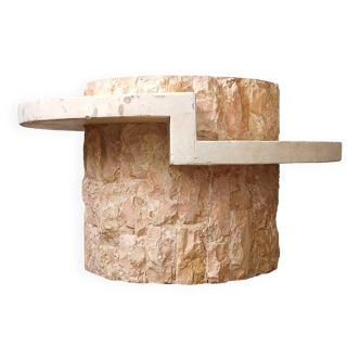 Magnussen Ponte, 1980 brutalist fossil stone coffee table