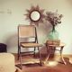 Vintage wood chair and folding cannage 60s