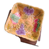 Square barbotine dish Sarreguemines