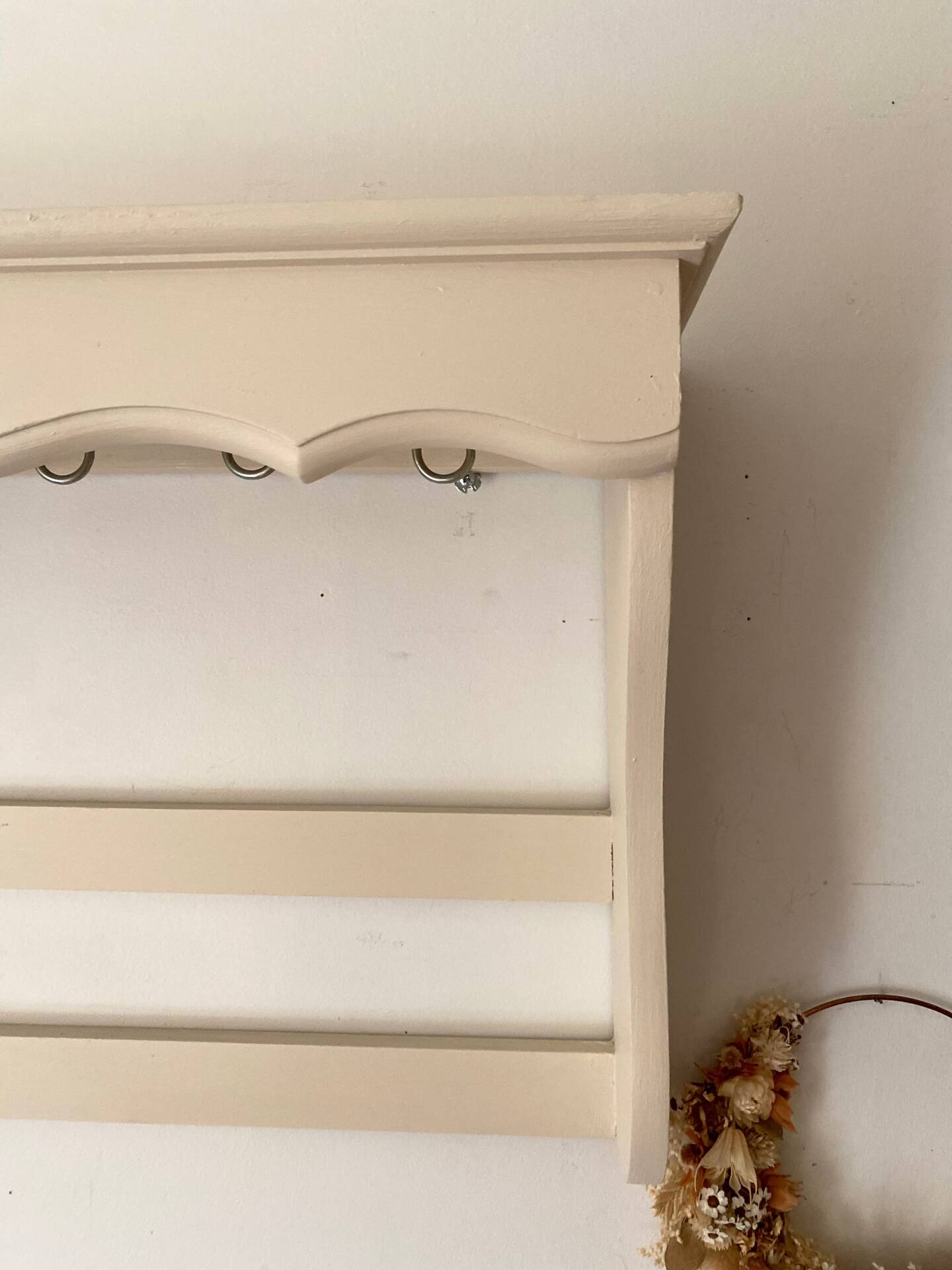 Antique wooden wall shelf