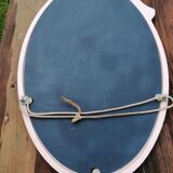 Oval mirror in pink cast iron layette