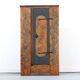Cabinet de mariée primitif en art populaire peint de ferme antique du XVIIIe siècle