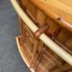 Vintage brutalist bar counter in solid wood from the 1980s.