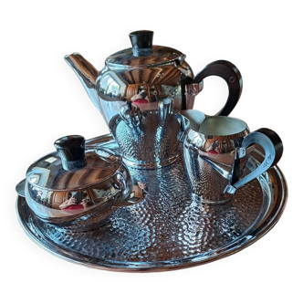 Service thé ou café en inox avec plateau