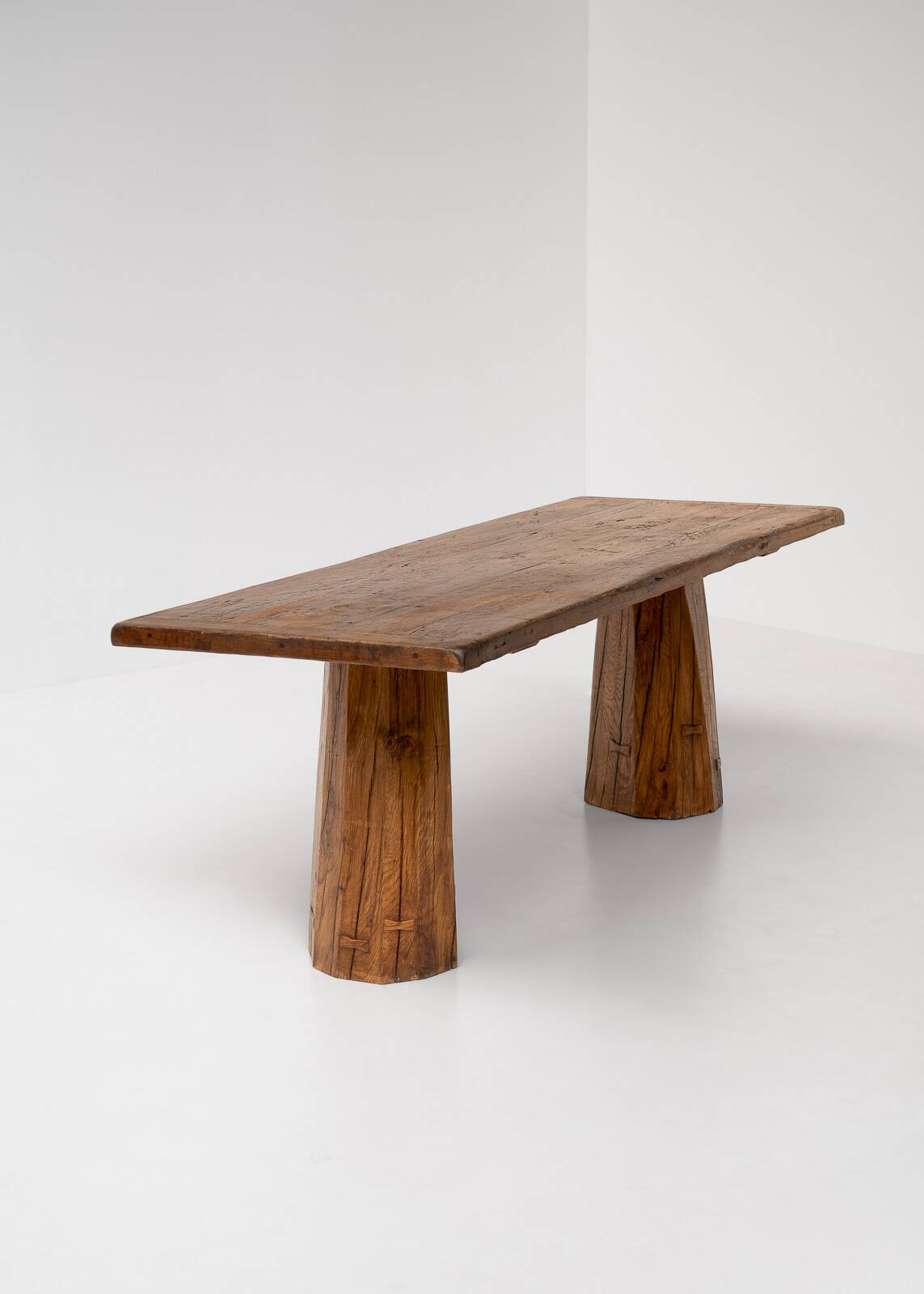 Sculptural Solid Oak Desk