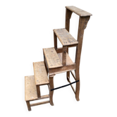 Chaise escabeau en bois massif 1920