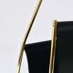 Porte-revues Carl Auböck II Midcentury, laiton et cuir noir, vintage, Autriche