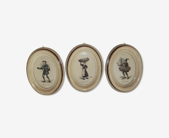Tableau cadre médaillon métiers anciens vintage décoration