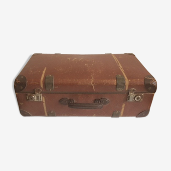 Vintage brown cardboard suitcase