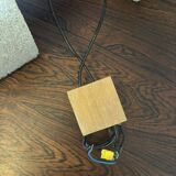 Scandinavian teak and resin pendant light 1960