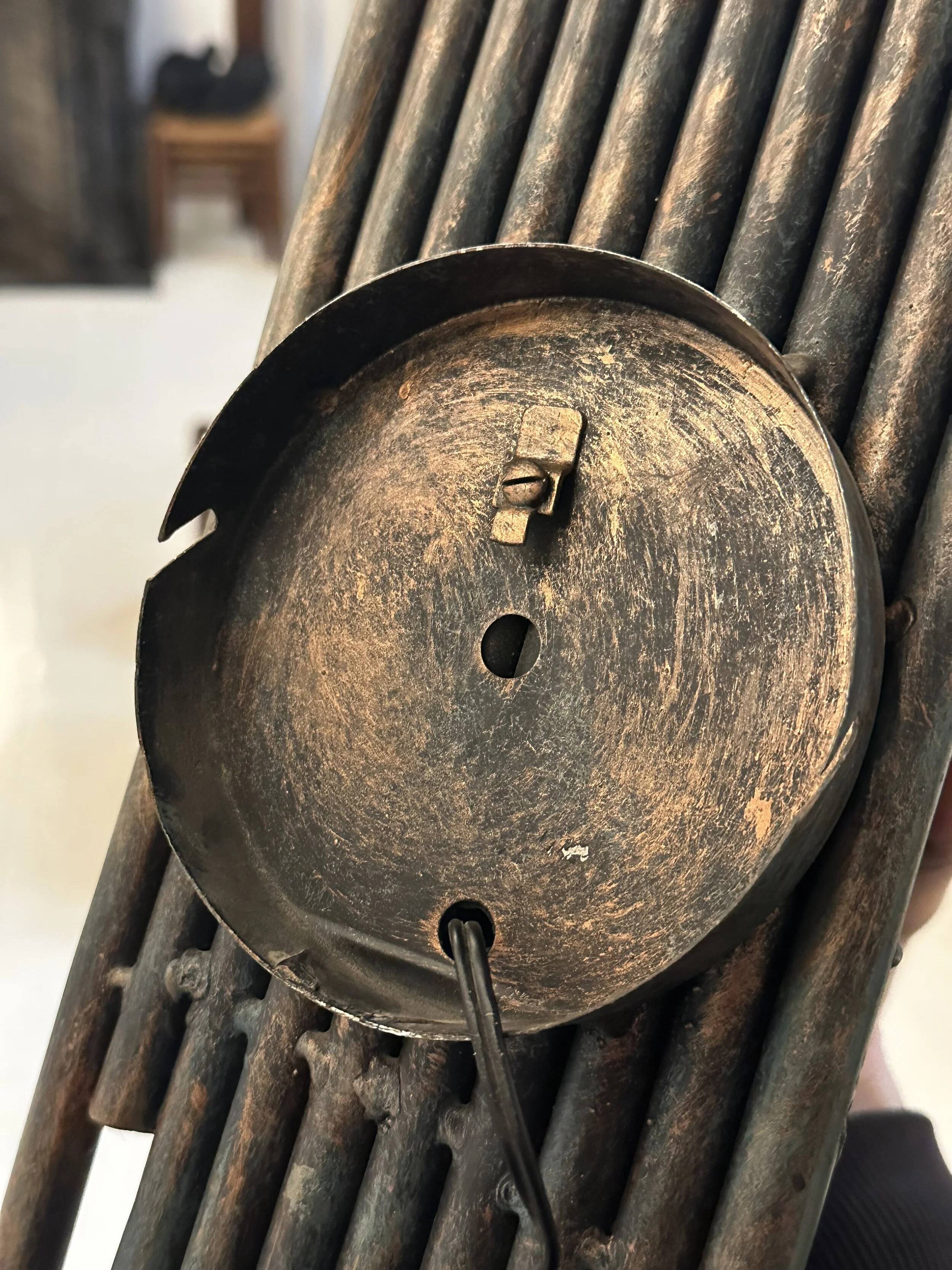 3 appliques murales brutalistes en acier et verre