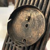 3 appliques murales brutalistes en acier et verre