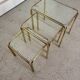 Vintage nesting tables in brass and glass from the 70s – set of 3