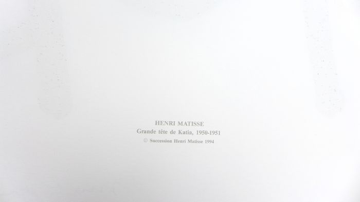 Matisse after Grande tête de Katia, 1994. Lithograph on strong paper