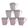Ensemble de 6 mugs basque porcelaine bleu et rouge