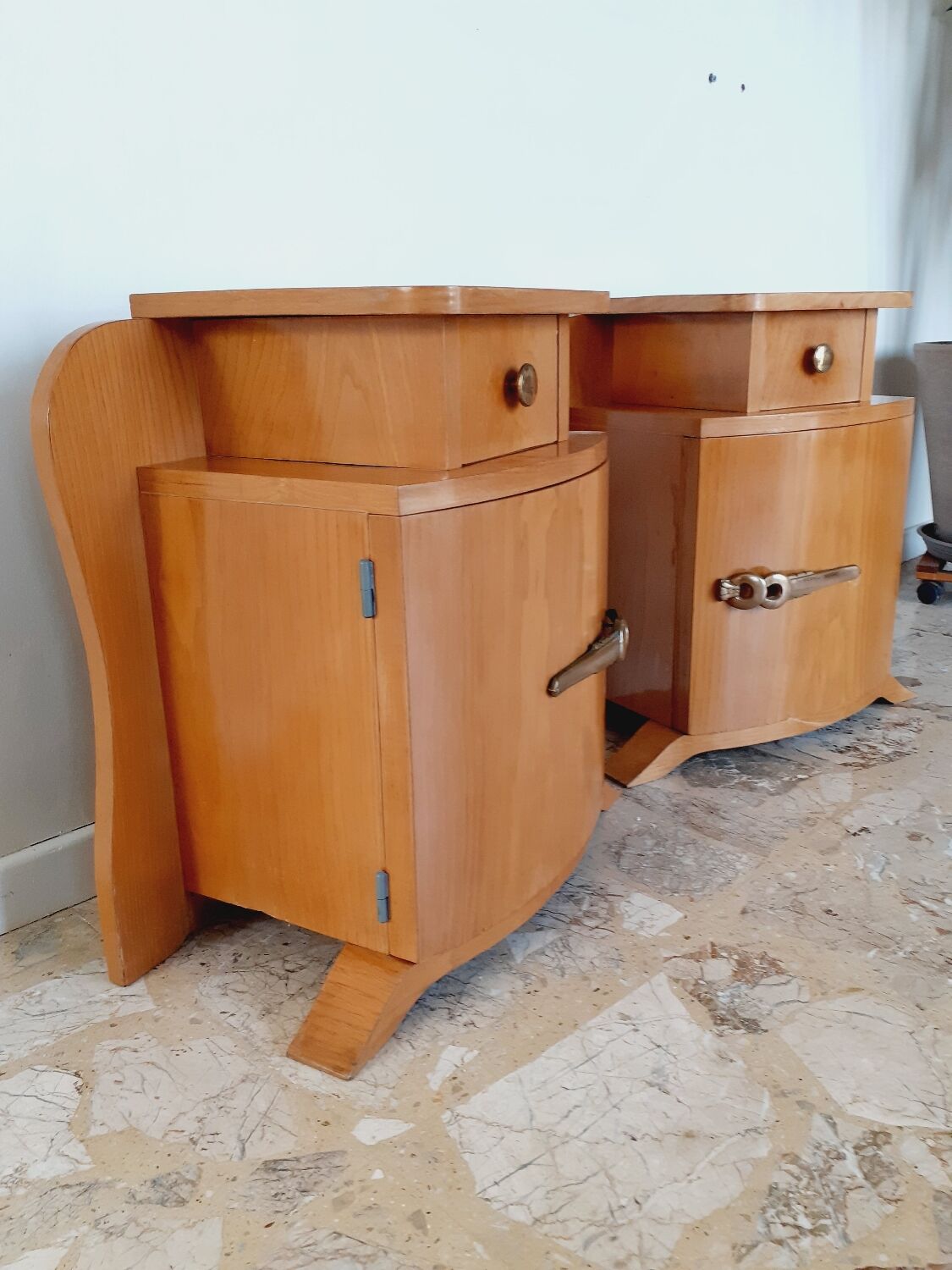 Pair of art deco bedside tables
