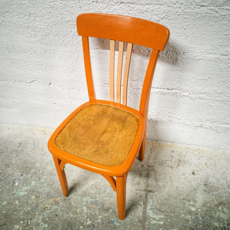 Orange bistro chair
