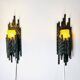 Brutalist Wall Lamps By Marcel Fantoni For Fantoni Studio Firenze, Italy 1960S