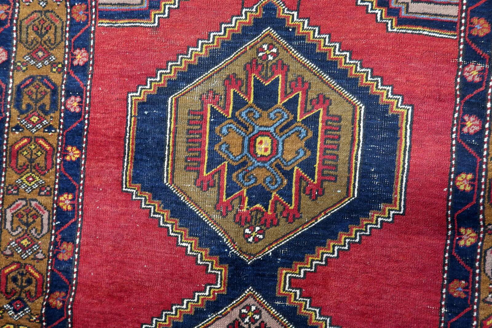 Handmade antique Turkish Anatolian rug 115cm x 218cm, 1920s