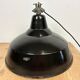 Industrial Black Enamel Factory Lamp with Cast Iron Top, 1950s