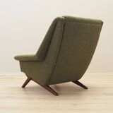 Fauteuil vert, design danois, années 1970, fabrication : Horsens Møbelfabrik