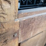 High sideboard in rosewood and marble slab, Louis XVI style, French