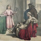 Old illustration Jesus among the doctors