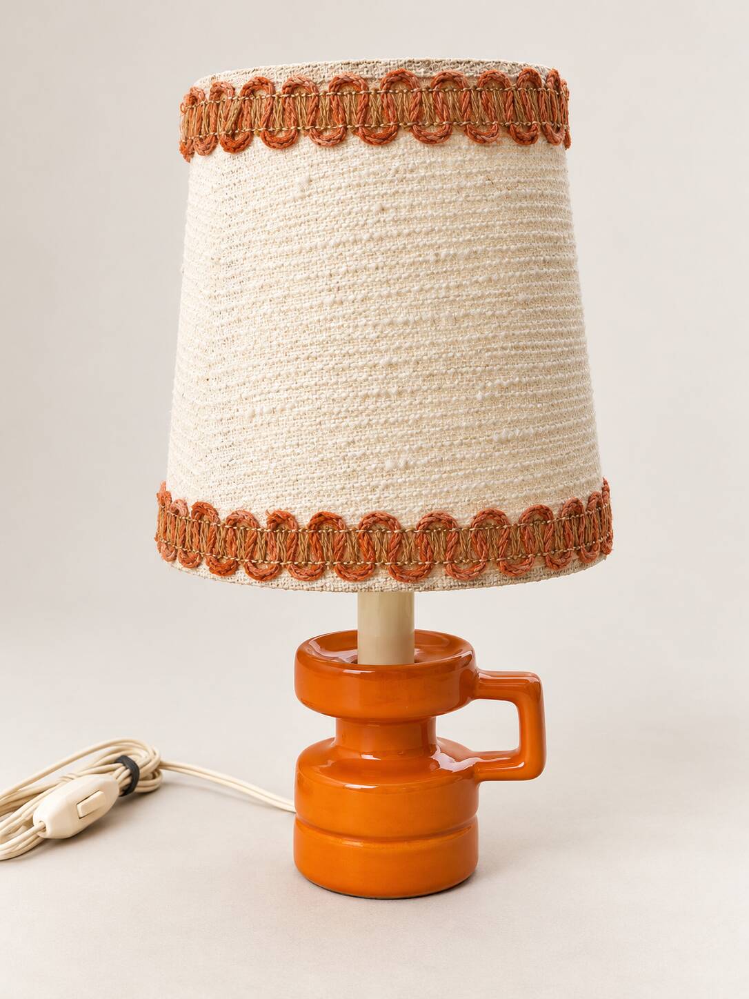 Vintage orange ceramic table lamp – 1970s