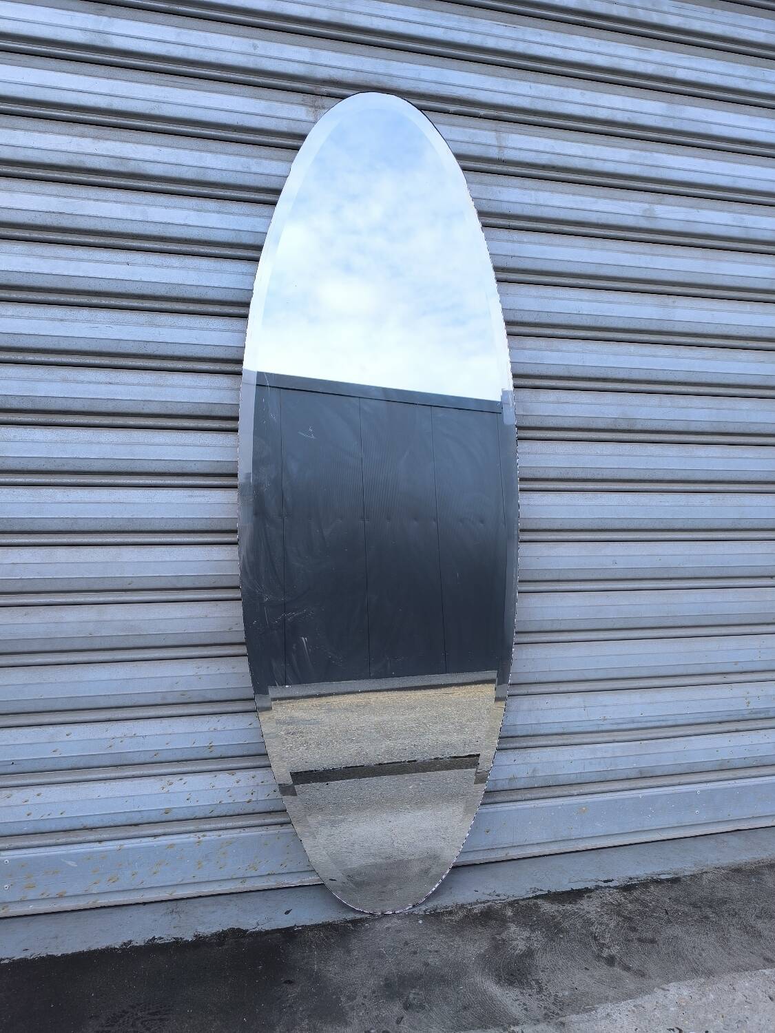 Art Deco Oval Beveled Mirror 168 x 59