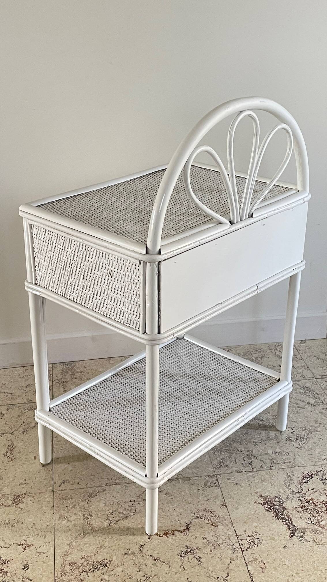 Pair of Vintage Rattan Bedside Tables