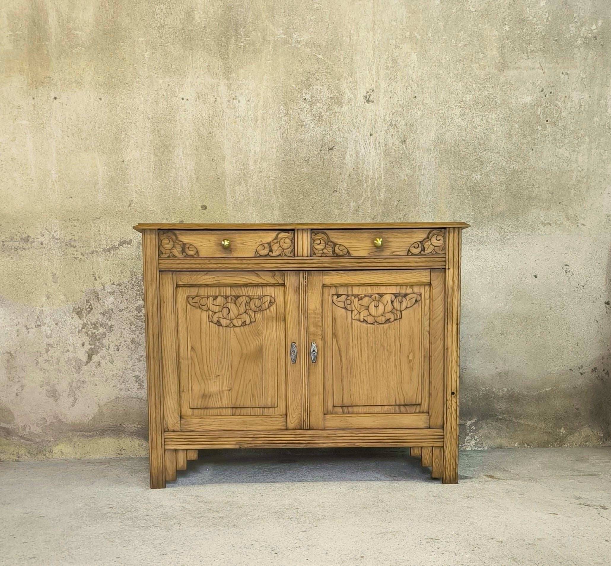 Vintage Art Deco wooden Parisian sideboard.