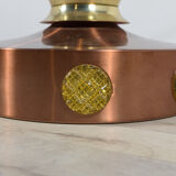 Scandinavian ceiling lamp copper & glass, Denmark, 1960s