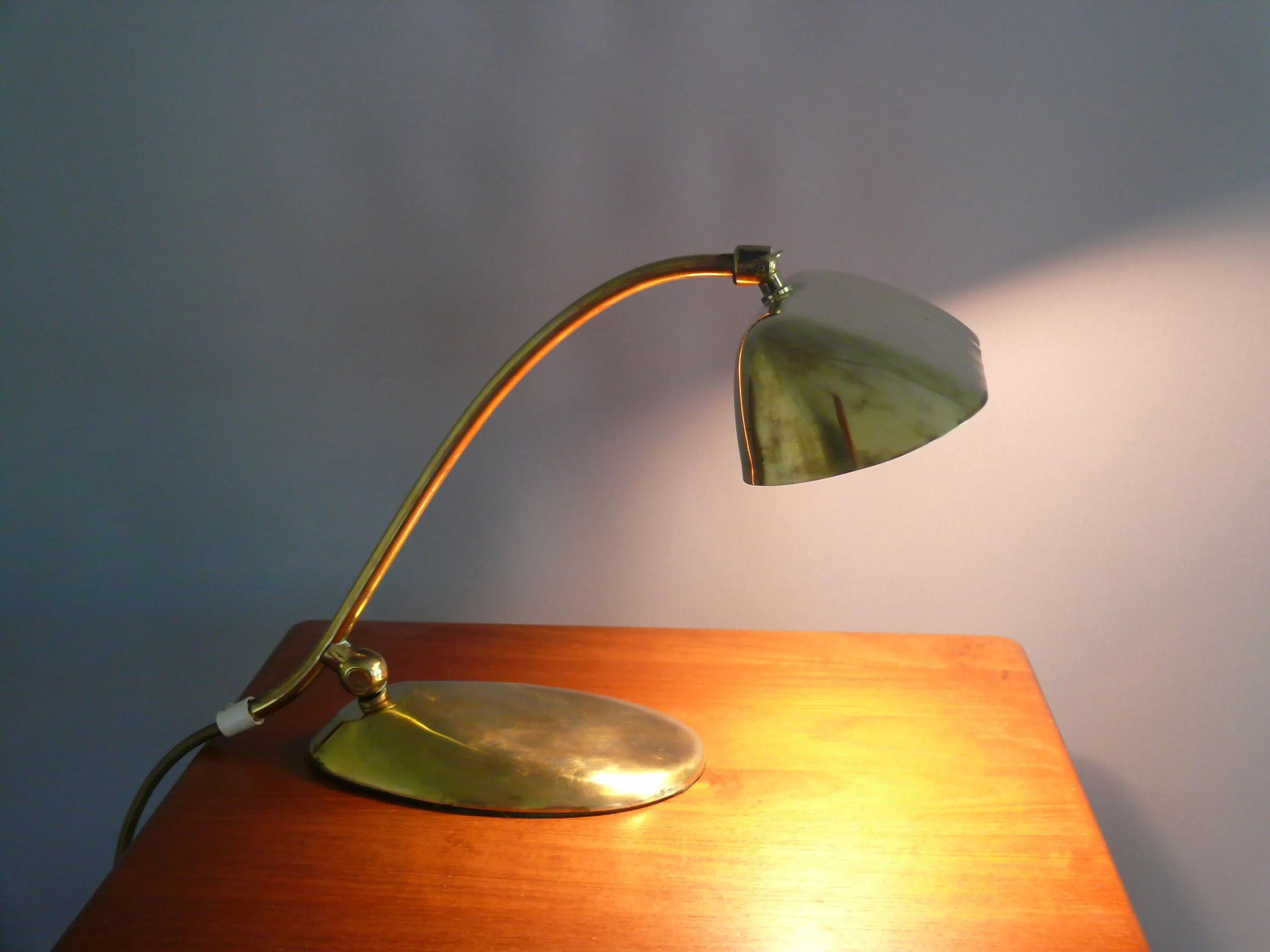 JBS Piano Lamp, Burnished and Brushed Brass, 1960s