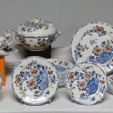 Gien. earthenware service part, rooster and peony model. 38 pieces