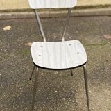Beige formica and steel workshop chair